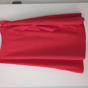 J..crew 365 Red Ruffle Side Midi Lined Skirt A Line sz 10 Christmas Holidays